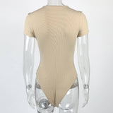 Sexy Round Neck Short Sleeved Bodycon Bodysuit_Cwtbls0313