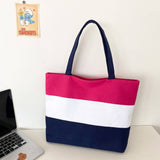 THREE COLOR THICK STRIPED CANVAS TOTE BAG_CWAB1695
