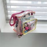 COLOR MATCHING TRANSPARENT BEACH BAG SHOULDER BAG_CWAB1921