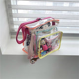 COLOR MATCHING TRANSPARENT BEACH BAG SHOULDER BAG_CWAB1921