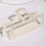 Chic Pearl Heart Claw Clip Minimalist Hair Grip
