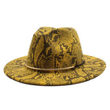 Wool Felt Hat Snake Pattern Retro Outdoor Jazz Hat_Cwah2598