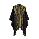 Women Color Block Shawl Wrap Open Front Poncho