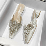 NEW STYLE THICK HEEL PEARL DECORATED SLIPPERS_CWSHS0702