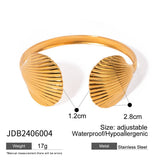 18K GOLD SEASHELL OPEN CUFF VINTAGE STYLE_CWAJE4664