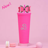 DOUBLE LAYER PORTABLE PLASTIC STRAW DIAMOND CUP_CWMM0978