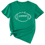 Wome Casual Tee With Fun Football Print_Cwdsd8368
