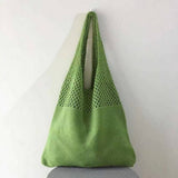 Cwab4568_Hollow Knit Large Capacity Shoulder Tote Bag