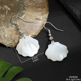 FRESH FAN SHAPED WHITE BUTTERFLY SHELL EARRINGS_CWMM4265