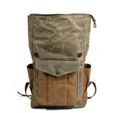 Unisex Waxed Canvas Travel Laptop Backpack_Cwab5531