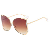 RUNWAY OVERSIZED SUNGLASSES WITH GEM ARMS_CWASG1181