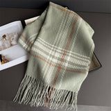 Minimal Plaid Soft Cashmere Feel Winter Scarf_Cwasc03246