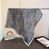 Leopard Herringbone Color Block Silk Scarf_Cwasc03315