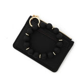 MINIMALIST PU WALLET WITH BEAD BRACELET KEYCHAIN_CWAB4957