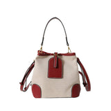 CANVAS CONTRAST BUCKET BAG SHOULDER BAG_CWAB1589