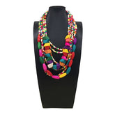 BOHEMIAN MULTI LAYER COLORFUL WOODEN BEAD NECKLACE_CWMM4909