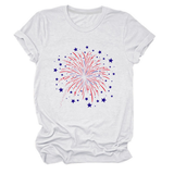 Trendy Loose Star Fireworks Graphic Tee For Women