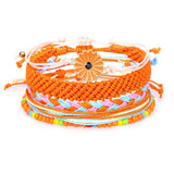 SUNFLOWER DAISY MIXED COLOR WOVEN BRACELET_CWAJE0717