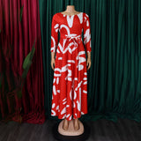 FASHIONABLE PRINTED LACE UP OVERSIZED DRESS_CWDMD3696