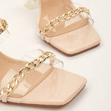 CASUAL SQUARE TOE TRANSPARENT HIGH HEELS SANDALS_CWSHH0127
