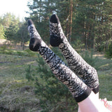 Women'S Christmas Snowflake Knee-High Socks_Cwms0853