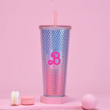 DOUBLE LAYER PORTABLE PLASTIC STRAW DIAMOND CUP_CWMM0978