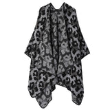 SHAWL KNITTED CAPE LEOPARD PRINT THICK WARM SCARF_CWASC2223