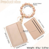 PINK CARD HOLDER WALLET WITH BEADED KEYCHAIN_CWAB4950