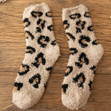HOME WARM PADDED LEOPARD SOCKS_CWMS0341