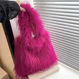 Winter Large Capacity Tassel Plush Shoulder Bag_Cwab3980