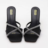 SIMPLE SQUARE TOE RHINESTONE HIGH HEEL SANDALS_CWSHS0566