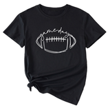 Wome Casual Tee With Fun Football Print_Cwdsd8368
