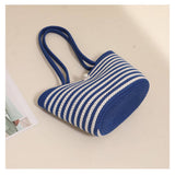 LARGE CAPACITY STRIPED SHOULDER BAG STRAW BAG_CWAB1882