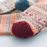 ALPACA VINTAGE FLORAL PATTERN CREW SOCKS_CWMS0205