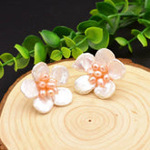 NEW HIGH END RETRO SWEET FLOWER PEARL EARRINGS_CWAJE3780