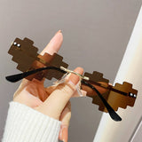 STYLISH HEART MOSAIC SUNGLASSES WITH COLORFUL_CWASG0345