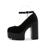 ROUND TOE FLAT BUCKLE PLATFORM HIGH HEELS_CWSHS0648