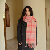COLORBLOCK PLAID WOOL BLEND SCARF UNISEX WRAP_CWASC2300