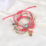 HANDMADE BEADED EVIL EYE LAYERED BRACELET_CWAJE2211