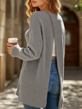 Knit loose reversible cardigan coat