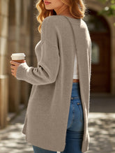 Knit loose reversible cardigan coat