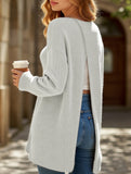 Knit loose reversible cardigan coat