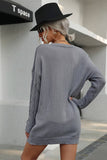 Women Solid Color Twist Sweater Dress_Cwdsd1961