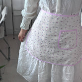 SMALL FRESH HALF LENGTH CANVAS FLORAL APRON_CWMM5843