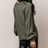 Warm Solid Color Lantern Sleeve Jumper Sweater