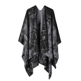 RETRO GRAFFITI WARM SHAWL CAPE PONCHO THICK SCARF_CWASC2224