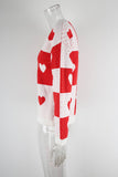 Valentines Day Heart-Shaped Knitted Cardigan