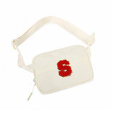 SPORTY FANNY PACK CHENILLE LETTERS NYLON FABRIC_CUAB0283