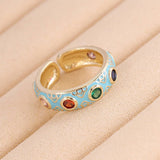 MULTICOLOR OIL DRIP OPEN PERSONALITY HIP HOP RING_CWAJE1743