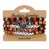 Halloween Pumpkin Ghost Beaded Bracelet_Cwaje05718